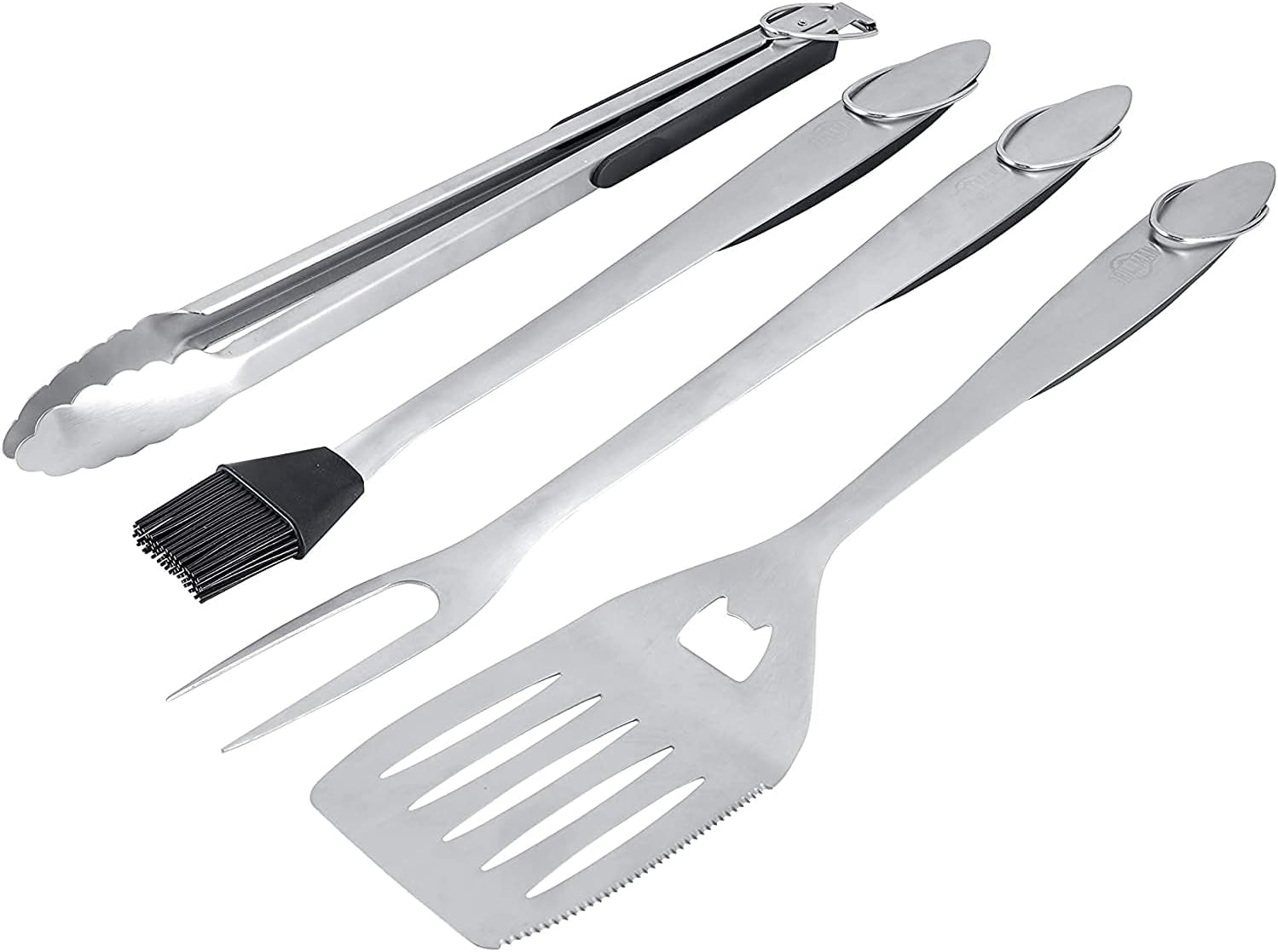 BBQ Grill Accessories - 4 Piece Barbecue Grill Set Including Spatula, Fork, Basting Brush & BBQ Tongs - Grilling Utensils Tools Set for Men & Women | Great Fathers Day and Dad Birthday Gift