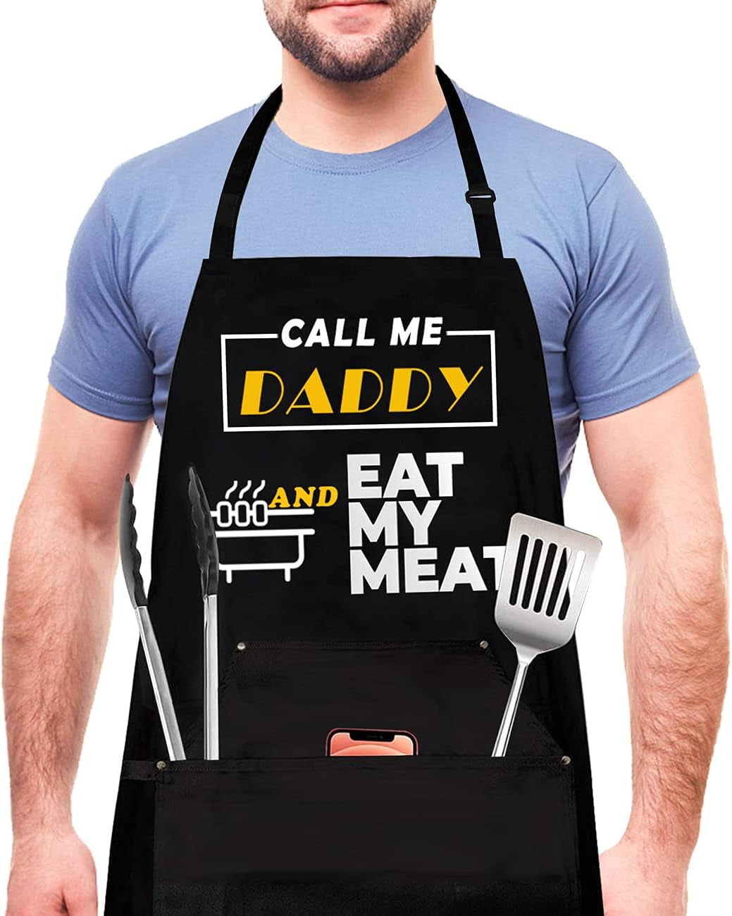 Funny Grilling Aprons for Men, Kitchen Cooking Apron, Dad Gifts, Gifts for Men,Bbq Chef Apron