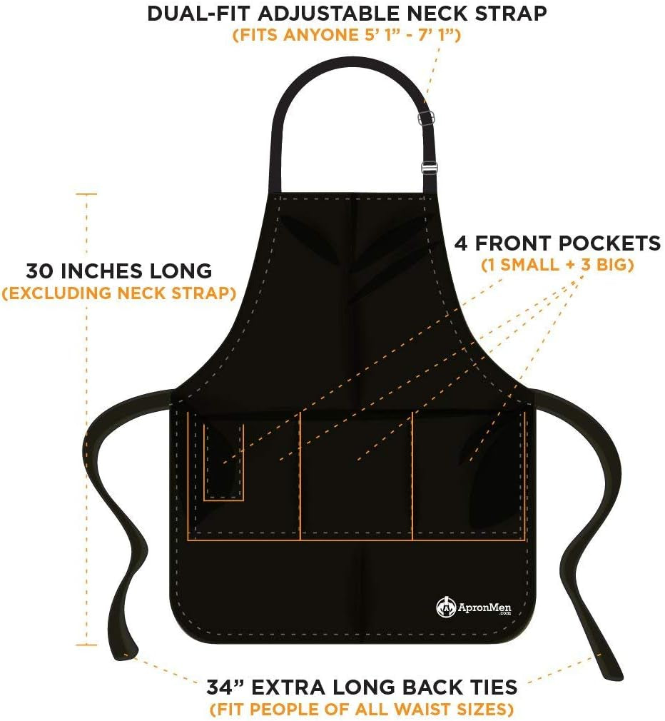 Dude with Food BBQ Grill Adjustable Apron for Men, Teal, One Size