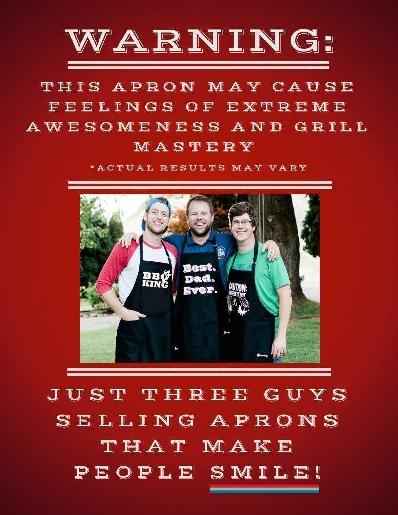 Dude with Food BBQ Grill Adjustable Apron for Men, Teal, One Size