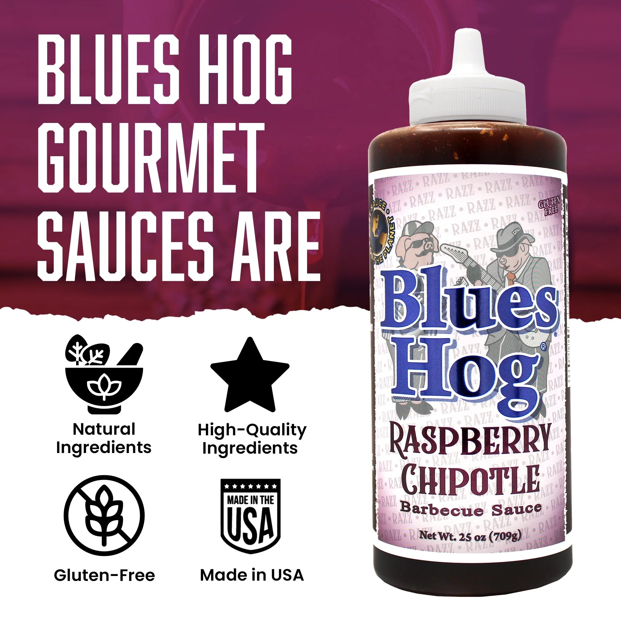 Raspberry Chipotle BBQ Sauce, Gluten-Free, 25 Oz