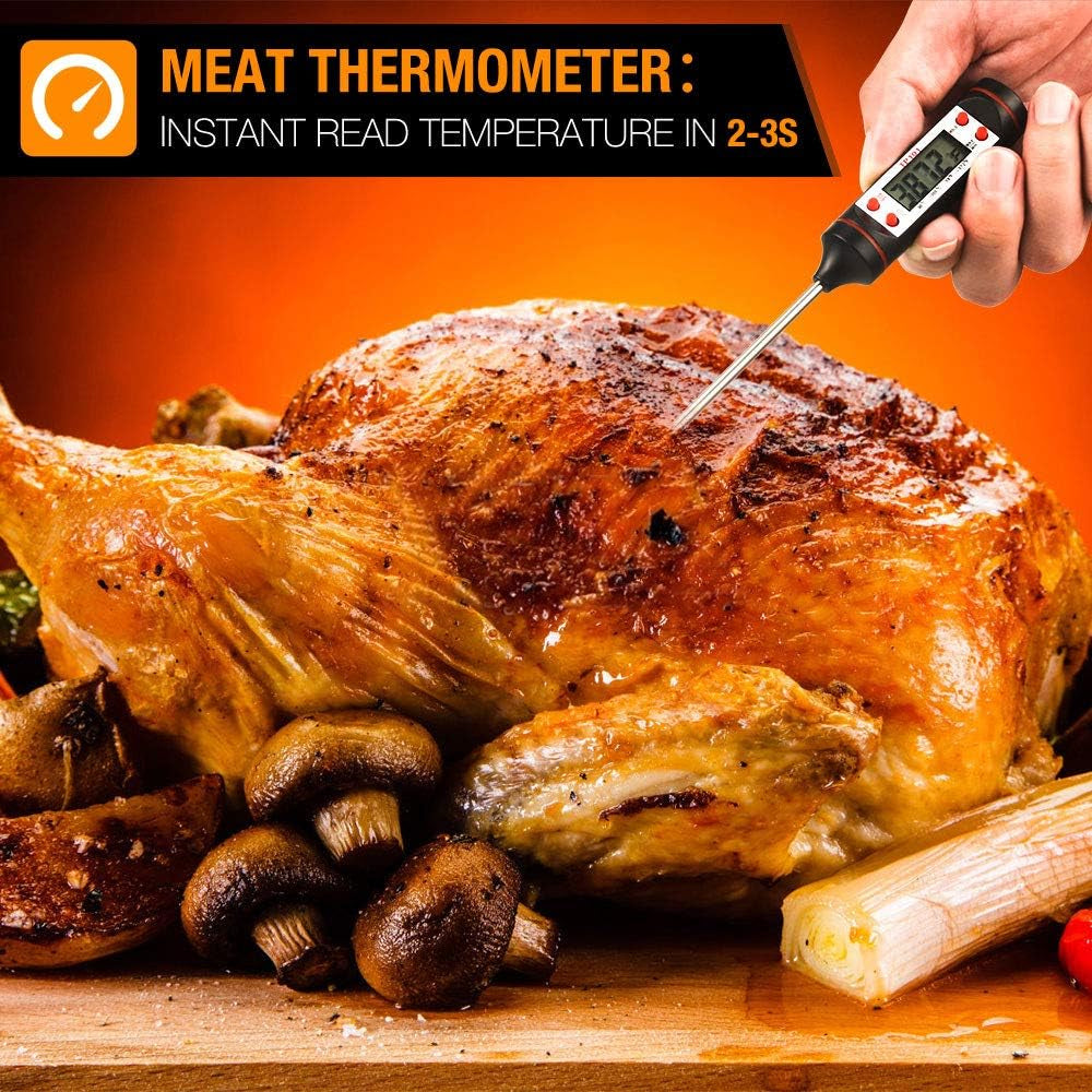 Grilling Accessories, Meat Claws, Large Barbecue Gloves and BBQ Thermometer 3 in 1 Grill Tools Set- Grilling Utensils for Man, Fathers Day, Christmas