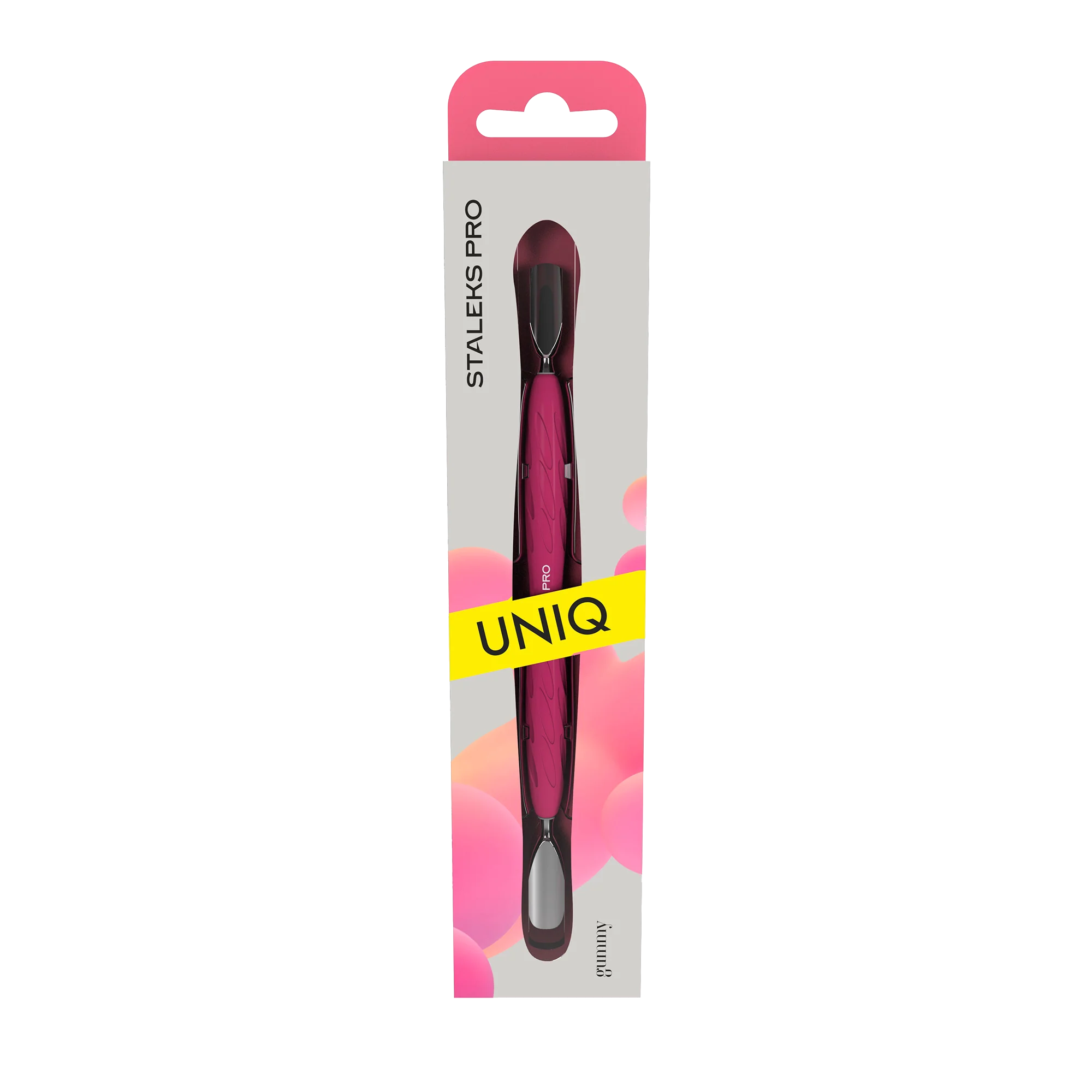 Manicure Pusher With Silicone Handle "Gummy" UNIQ 10 TYPE 1 (Wide Rounded Pusher + Narrow Rounded Pusher) PQ-10/1- STALEKS-2