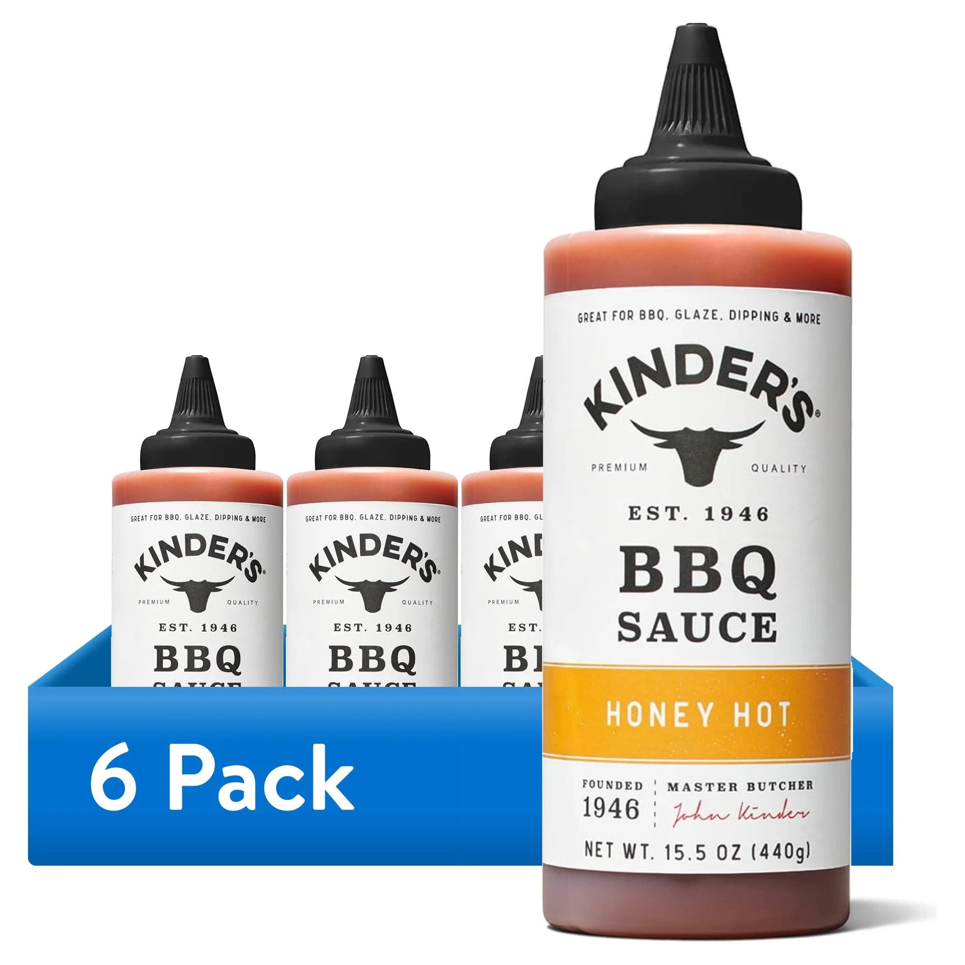 (6 Pack)  Honey Hot Barbecue Sauce, 15.5 Oz