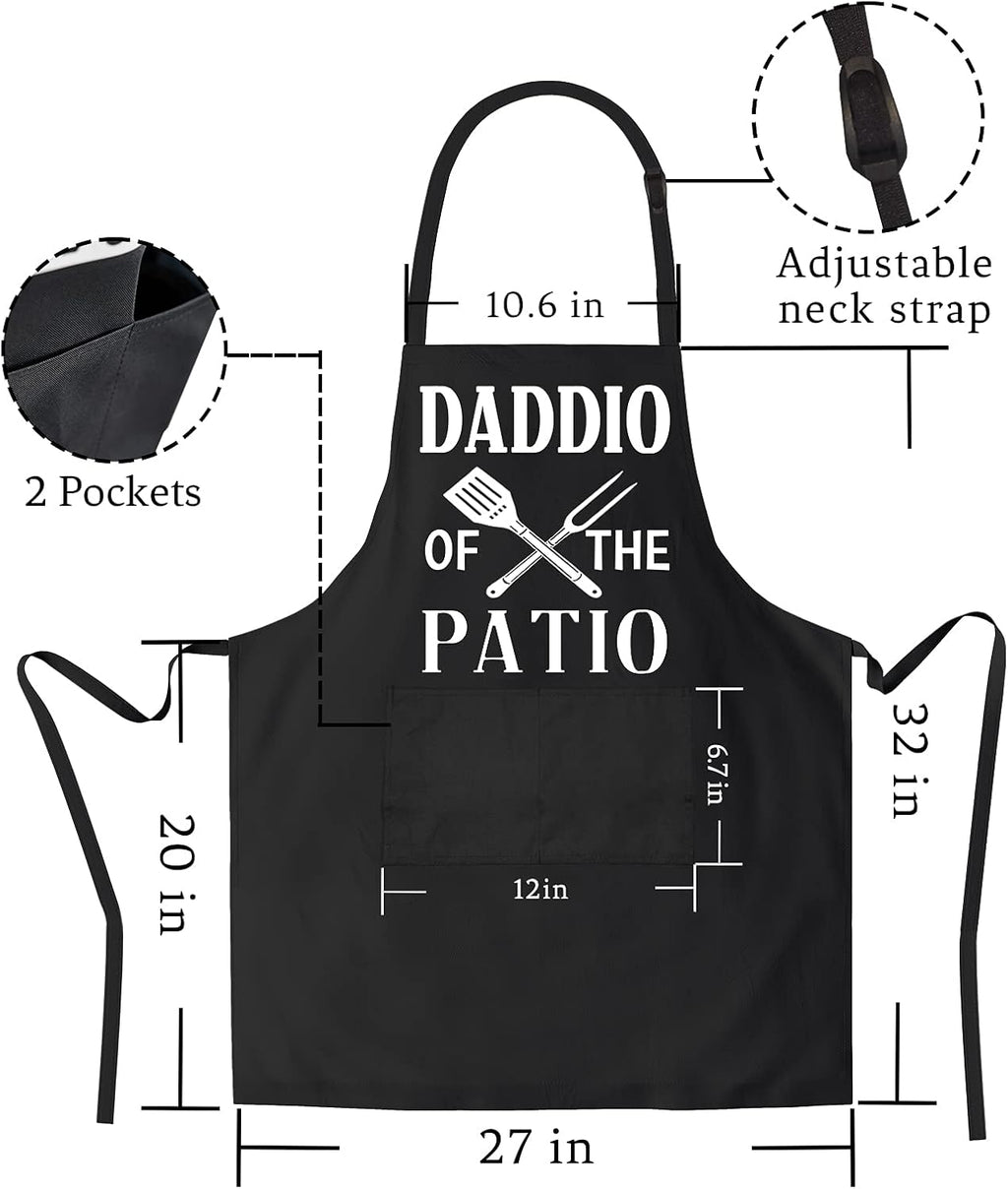 2 Pack - Aprons for Men ,Fathers Day,Dad Apron,Gifts for Dad - from Daughter Son for the Best Dad Husband Stepfather Birthday Barbecue Gift Funny for Mens Grilling Cooking Kitchen Chef BBQ Apron