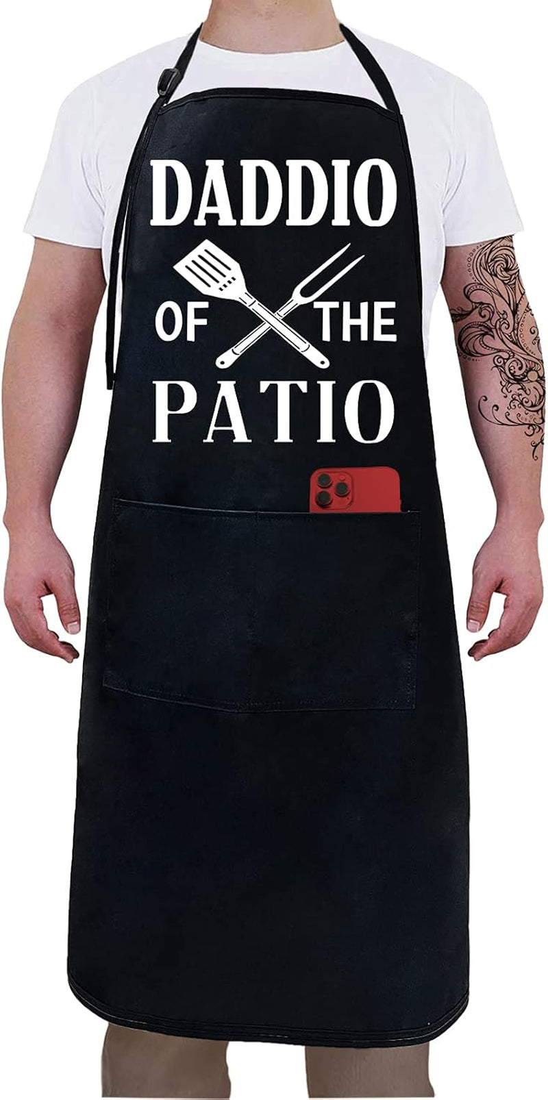2 Pack - Aprons for Men ,Fathers Day,Dad Apron,Gifts for Dad - from Daughter Son for the Best Dad Husband Stepfather Birthday Barbecue Gift Funny for Mens Grilling Cooking Kitchen Chef BBQ Apron