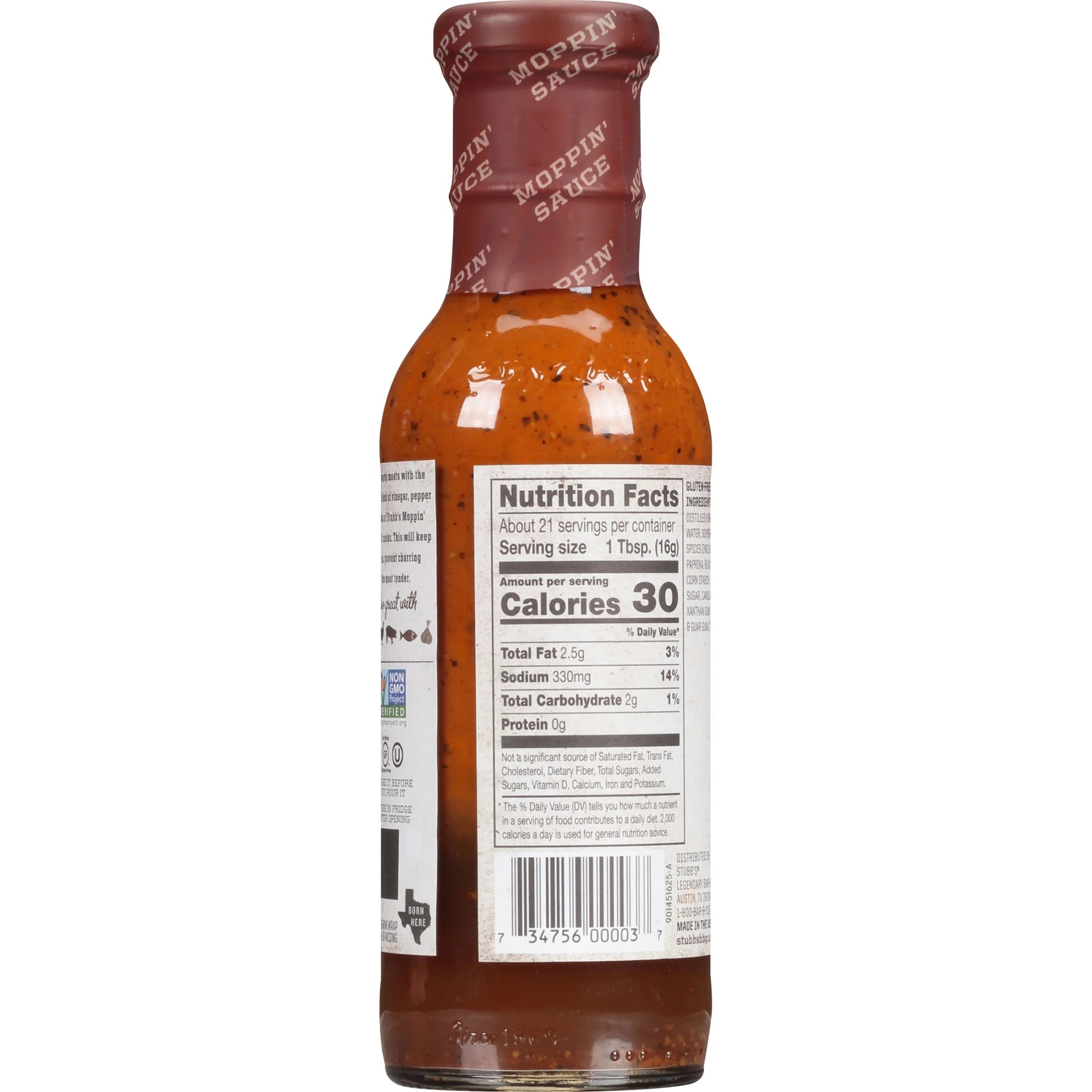 Gluten Free Moppin' Sauce Barbecue Baste, 12 Oz Bottle