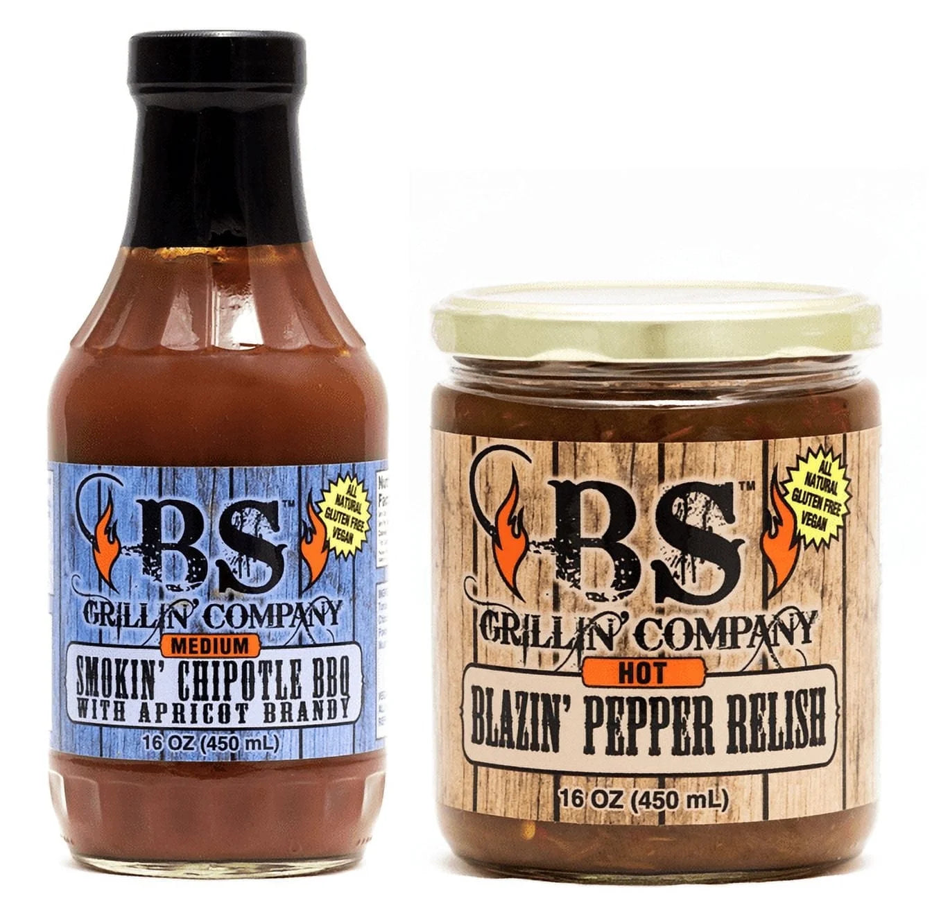 ' Company 2 PK Smokin' Chipotle BBQ Sauce with Apricot Brandy and Blazin' Pepper Relish