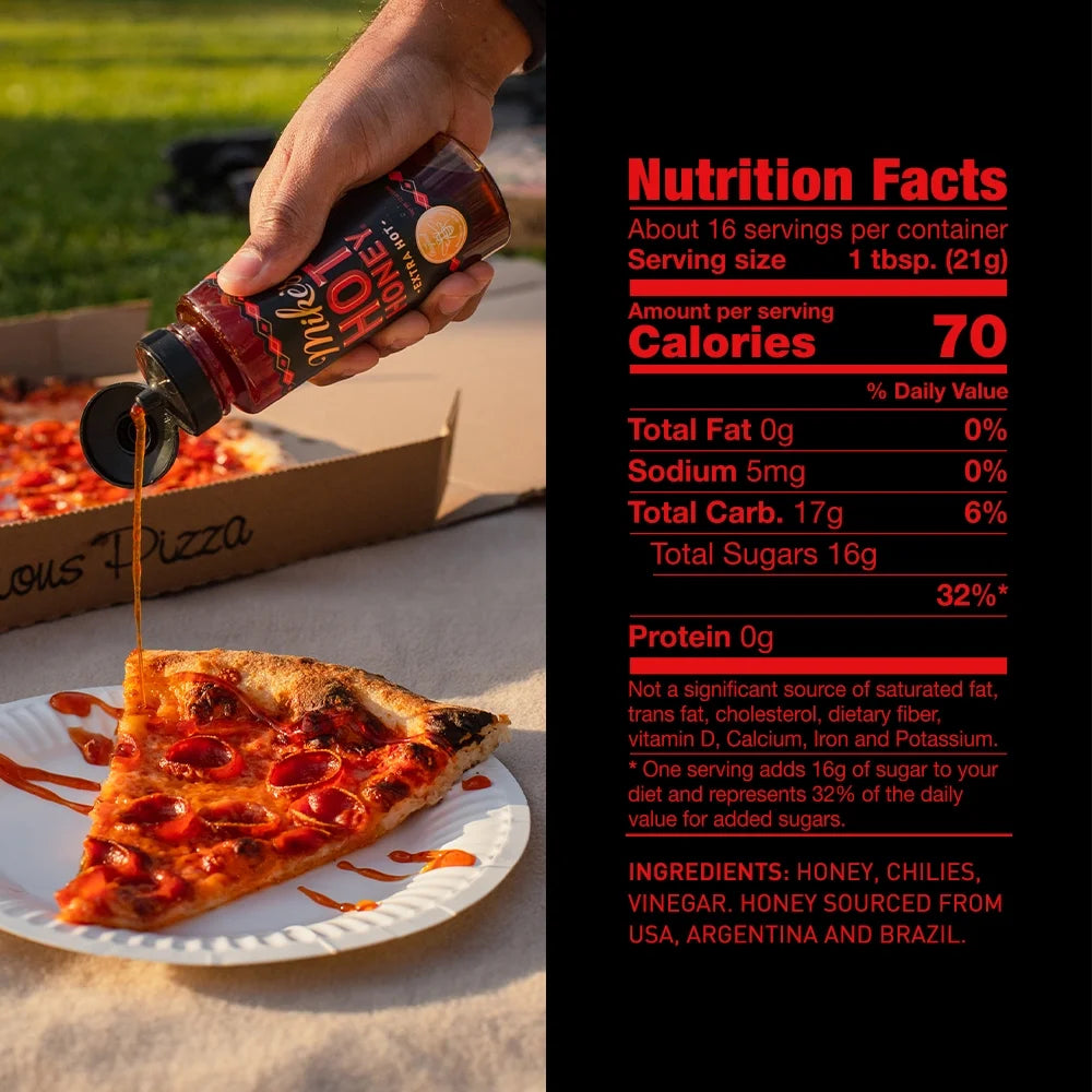 Extra Hot Honey with a Kick! Gluten-Free and Paleo, 12 Oz
