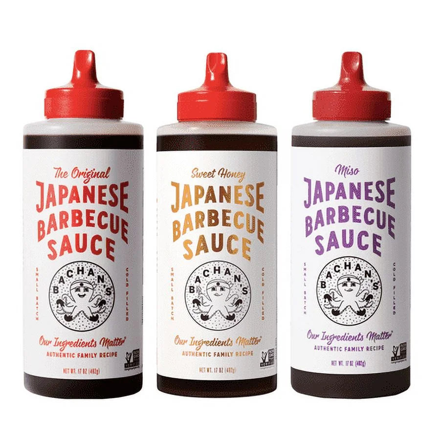 Japanese Barbecue Sauce, 3 17 Oz Bottles - 1 Original, 1 Sweet Honey, 1 Miso