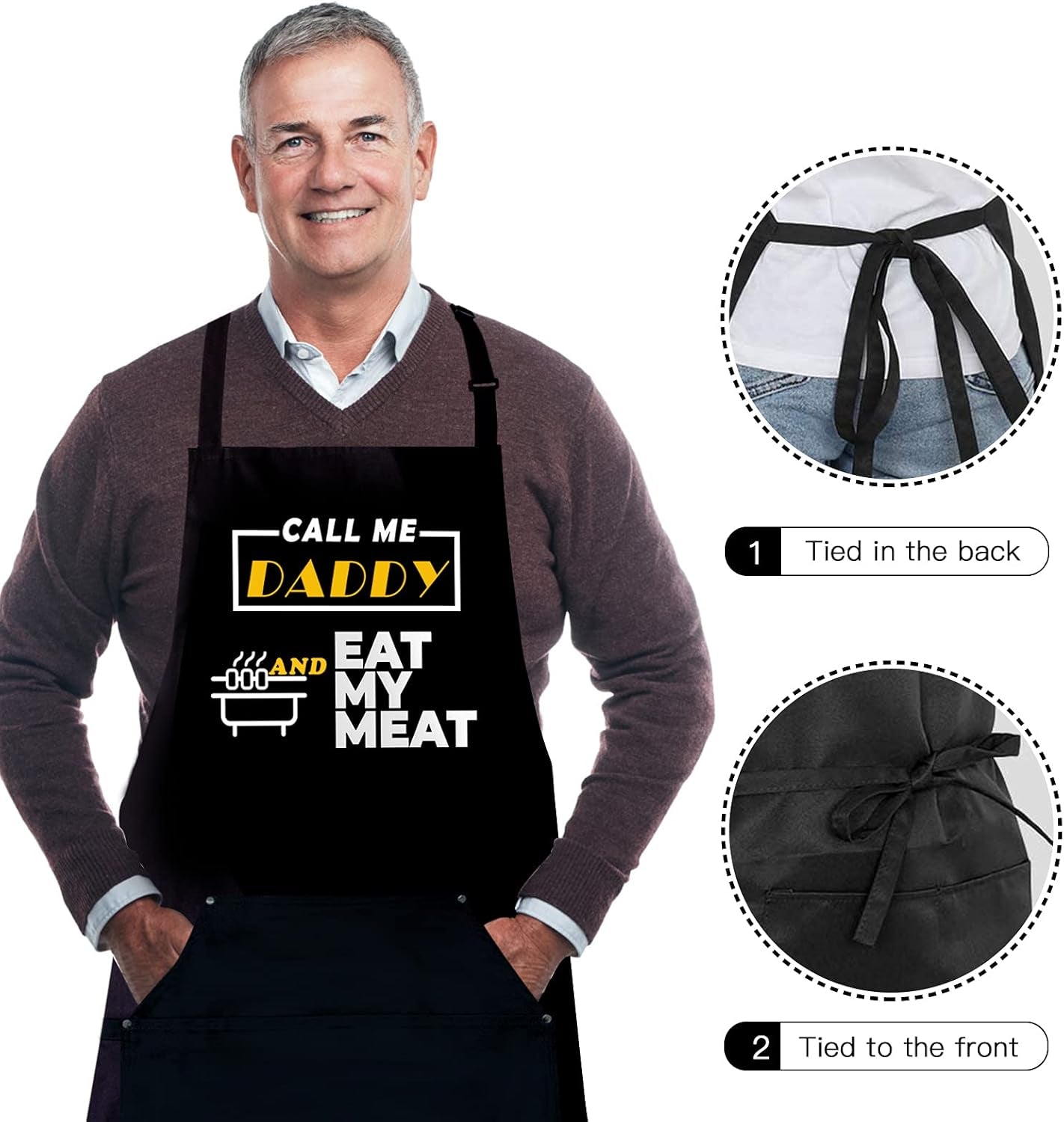 Funny Grilling Aprons for Men, Kitchen Cooking Apron, Dad Gifts, Gifts for Men,Bbq Chef Apron
